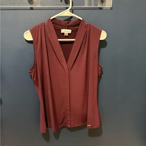 Calvin Klein Sleeveless V-Neck Camisole — Burgundy Wine